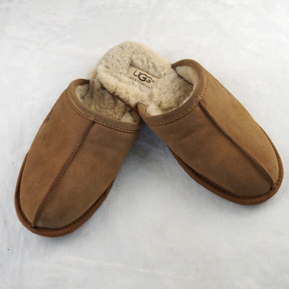 UGG Australia Scuffette‎ Suede Shearling Slippers Chestnut Womens 5 - Picture 1 of 8